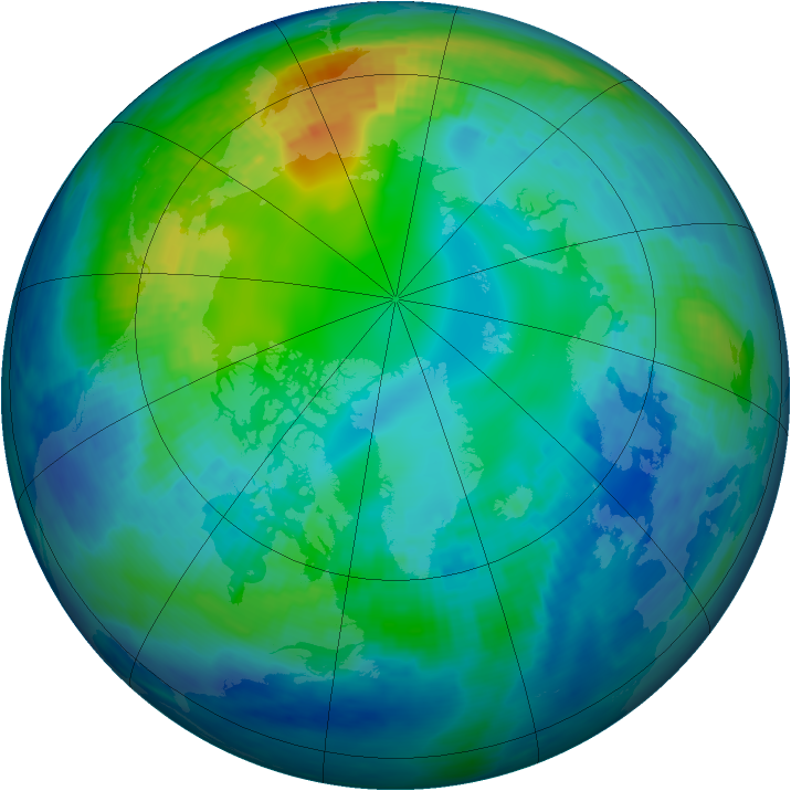 Arctic ozone map for 06 November 1992
